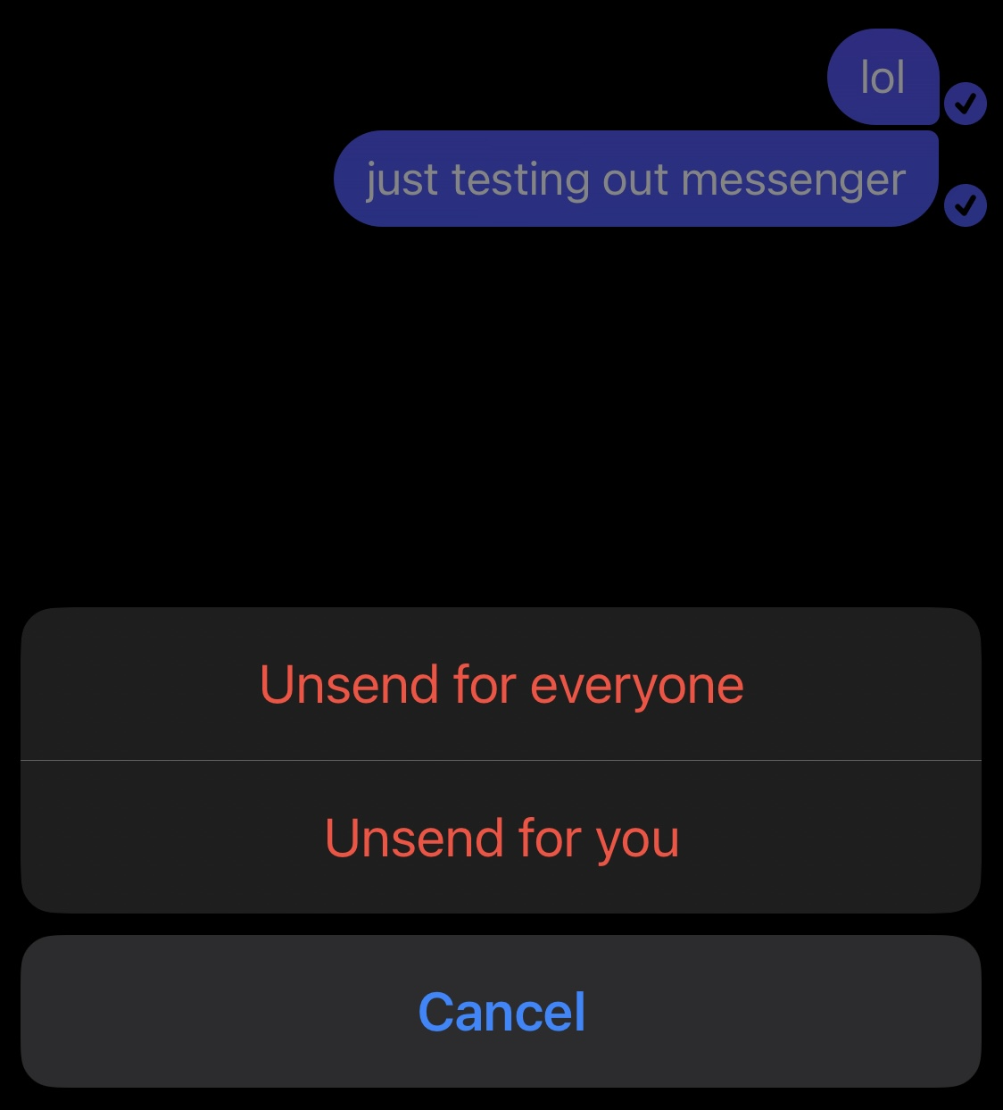 messenger delete message