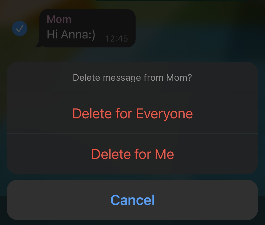 whatsapp delete message